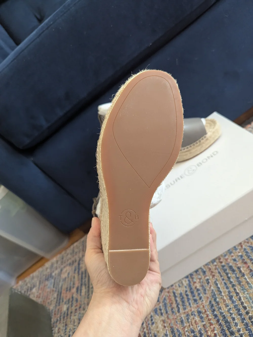Treasure & Bond Sanibel Platform Wedge Sandal Gray & Tan US 7.5